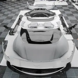Full Set Wide Body Kit Including Exhaust System Carbon Fiber Front Bumper Rear Wing Parts For Aston Martin V12 Vantage
