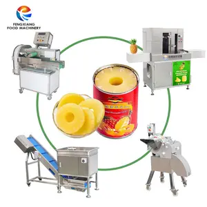 Industrial Pineapple fruit can processing series machine pineapple peeler splitter slicer dicer machine for fruit can making