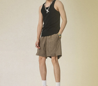Shorts de bain pour homme, couleur cognac, style Old Money, sportifs, tricotés, séchage rapide, hydrofuges, taille élastique, pour la plage, la natation, la course à pied et la gym