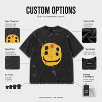 Fabricant de T-shirts Streetwear Personnalisés Chine OEM Coton Lourd 100% Lavage Vintage Coupe Oversize Boxy T-shirt Graphique