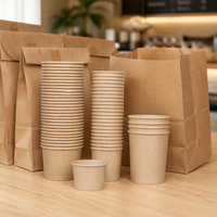 Bols alimentaires personnalisés en papier kraft avec couvercles en PET/PP pour soupes, salades, nouilles et glaces à emporter