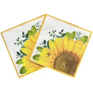 Art Napkin Sunflower Style China Factory Direct Supply Napkin
