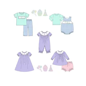 Индивидуальный дизайн Puresun, праздничная детская одежда на день рождения, воздушный шар, детский бутиковый комплект одежды