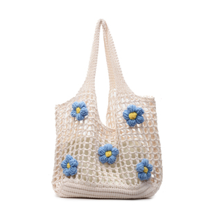 Borsa Tote Estiva in Poliestere Lavorato a Maglia, Nuova Tendenza 2025, Grande Capacità, Versatile, Intrecciata, Casual, da Donna - Product Image 5