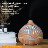 Diffuseur d'aromathérapie ultra-silencieux à étiquette privée, portable, 400 ml, grain de bois, diffuseur d'arômes électrique ultrasonique avec télécommande et minuterie
