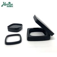 Conteneur de fond de teint à coussin carré pour maquillage noir
