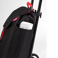Chariot de courses Gimi Twin Black à 4 roues avec sac de 50L