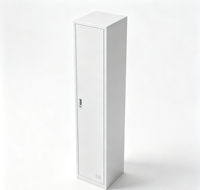 Casier en acier robuste à porte simple verrouillable, armoire de rangement en métal de taille étroite, casier pour vêtements d'employés de bureau