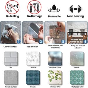 Adhesive <b>Corner</b> Soap Towel Holder Shelf Bathroom Hardware Accessories Toilet <b>Shower</b> Caddy <b>Rack</b> Shelves Organizer Set - Product Image 5