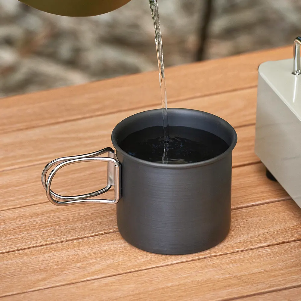Aluminium anodisé dur facile à nettoyer tasse à café Camping verres tasse tasses de Camping isolées