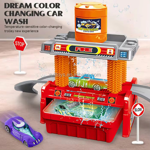 Simulación para niños Estación de bomberos Estacionamiento Juguetes Aleación Coche Juguetes Pista que cambia de color Juego de juguetes de lavado de autos con señal de tráfico - Product Image 5