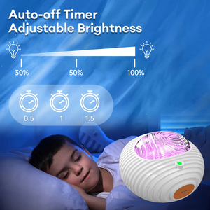 Lámpara Nocturna LED con Proyector de Galaxia Aurora, Altavoz de Música Bluetooth, Control Remoto USB, Lámpara de Proyección de Estrellas con Ruido Blanco para Dormir - Product Image 4