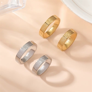 Bague de mode en acier inoxydable avec calligraphie Ayatul Kursi, motif arabe simple du Coran islamique, pour hommes et femmes, vente en gros, nouveauté Aïd - Product Image 1