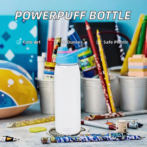 Borraccia sportiva in plastica per bambini Silver Buffalo Powerpuff Girls We Got Your Back con Bubbles, Buttercup e Blossom, con tappo a vite - Product Image 2