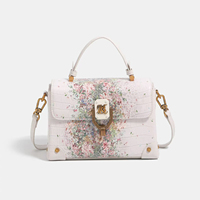 Sac à main de luxe de haute qualité 2027, design carré, imprimé floral, sac bandoulière pour femme