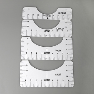 Set di 4 Righelli Portatili in Plastica per Calibrazione e Allineamento di T-Shirt con Guide - Product Image 5