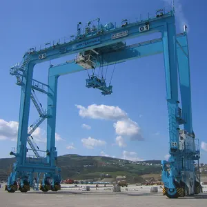 50 ton 60 ton RTG vinç mobil konteyner kauçuk lastik portal vinç 40 ton istif taşıyıcısı fiyat
