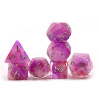 Jeu de 7 dés en résine pour dés vapeur rose polyédrique Dnd RPG