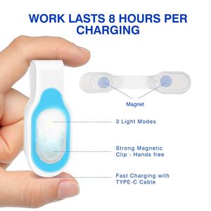 Lampe LED portable LINLI de petite taille avec clip, rechargeable par USB, magnétique, lampe de travail, rechargeable pour les infirmières, mains libres - Product Image 6