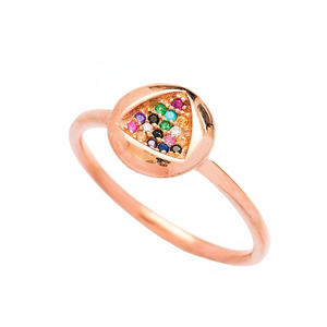 Triangle Mix Zircon Stone <b>CZ</b> Round Design Geometric Cluster <b>Ring</b> Wholesale Handcrafted 925 Sterling Silver Jewelry - Product Image 2