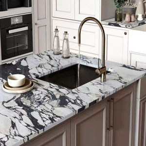 Dalle de marbre Calacatta violet de luxe, polie, design moderne pour îlot de cuisine, revêtement de sol, mur décoratif et décoration d'hôtel - Product Image 1