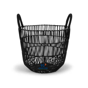 Cesta de almacenamiento de jacinto de agua negra Natural única más vendida, diseño Flexible, venta al por mayor, cesta de lavandería tejida a mano, hecha en Vietnam - Product Image 2