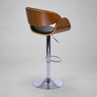 Tabouret de bar pivotant de luxe HR-6003B avec structure en contreplaqué, coussin en PU, base chromée 450 mm pour hôtel, salle à manger, vente en gros directe d'usine