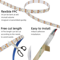 Bande LED intelligente adressable TRX WS2812B/SK6812 60LED DC5V/12V 5050RGBW 2700K-6000K avec télécommande USB/Wi-Fi pour aménagement paysager