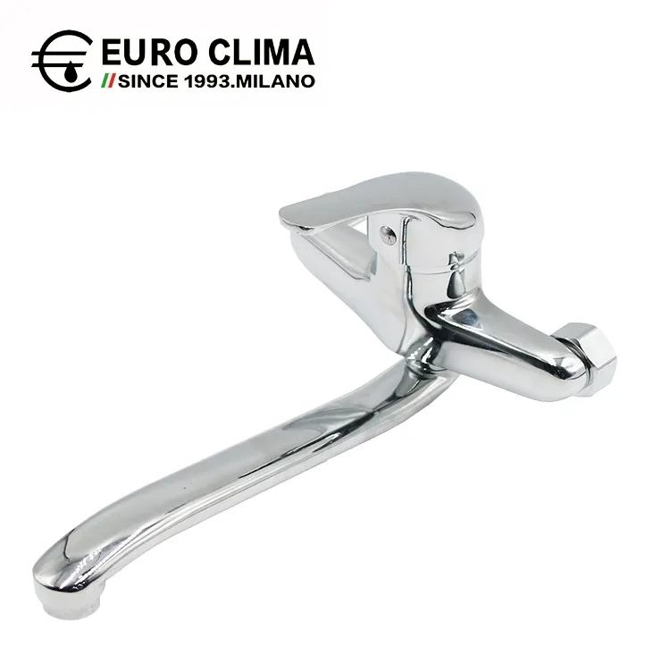 EURO CLIMA Stainless Steel Outlet Pipe Basin Faucet Zinc Alloy Body Zinc Sun Handle Basin Faucet