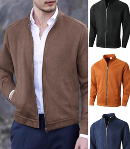 Chaqueta Casual de Estilo Europeo y Americano para Hombre, Corte Entallado, Cuello Redondo, Manga Larga, Cuello Alto, Tipo Cárdigan - Product Image 3
