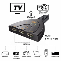 Commutateur HDMI Xput 3 ports 3 en 1, prend en charge la vidéo haute définition 4K Ultra HD 1080P 3D, sélecteur audio-vidéo pour HDTV, ordinateur portable, jeux
