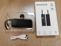 Batterie externe rapide 5000mAh 10000mAh, mini capsule, chargeur portable avec câble intégré, type-C, powerbank de poche pour smartphones