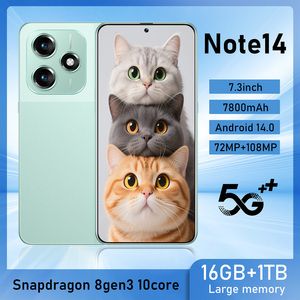Note14 Dumbbell Set Smartphone 8000mAh 7.3 pouces 120Hz LED 108MP Caméra 16GB+1TB 5G Double SIM Reconnaissance Faciale Cadre Métallique - Product Image 4