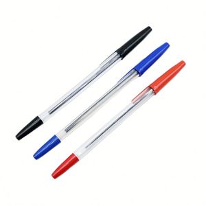 Bolígrafos Clásicos de Plástico para Oficina, Punta Fina de 0.7mm, Rojo, Azul, Negro, Bolígrafo Tipo Bala, Papelería Corporativa Profesional - Product Image 1