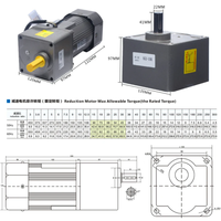 Moteur à engrenages AC 220V 2,7 tr/min-450 tr/min 400W 7IK400RGU-A, couple élevé, monophasé, vitesse réglable, marche avant et arrière