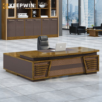 Table de bureau de direction en bois Mobilier de bureau de patron de luxe Table d'affaires Bureau en forme de L Jolie table de bureau