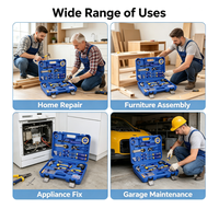 Kit de Herramientas Manuales Multifuncional de 30 Piezas, Caja de Plástico Portátil, Herramientas Manuales para Uso Doméstico y en Taller