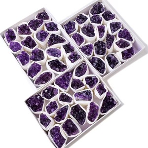 Tinh thể đá thô thạch anh tím cụm trong hộp cho thủ công bộ sưu tập giảng dạy - Product Image 5