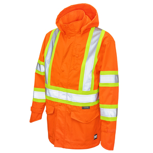 Chaqueta de Seguridad Impermeable Reflectante de Alta Visibilidad para Hombre, Color Naranja, Chaqueta de Lluvia de Invierno, para Senderismo, Trabajo al Aire Libre, Diseño Moderno y Simple, Talla XL - Product Image 5