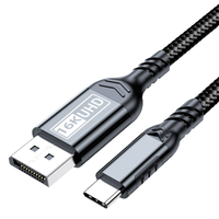 Haute définition 16K type-c DP2.1 câble 2M Thunderbolt adaptateur d'affichage PVC Compatible 8K4K Nylon tressé paire torsadée moniteur