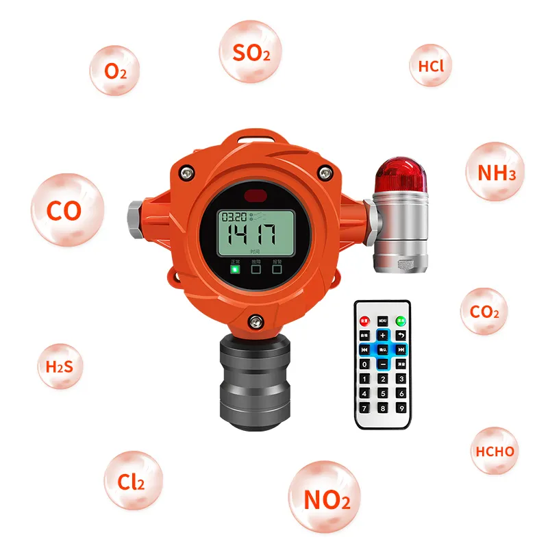 Промышленный датчик утечки газового детектора H2S, фиксированный Чувствительный датчик содержания газа H2S, монитор