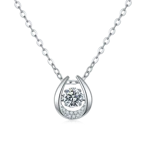 High Quality Moissanite Main Stone Jewelry White Gold Pendant Necklace Silver 925 Pendant Necklace For Girls