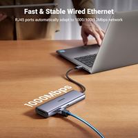 UGREEN Revodok Hub USB C 9 en 1, Adaptador Gigabit Ethernet, 4K a 60Hz, Carga PD de 100W, Puertos de Datos USB A y C, Lector de Tarjetas SD/TF