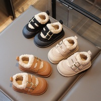 Nouvelle Collection Hiver 2025 – Bottines Loafer Chaudes et Antidérapantes pour Filles, Style Coréen, Fermeture Velcro, Hauteur Cheville