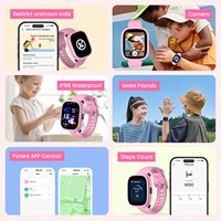 Montre connectée carrée pour enfants LAGENIO K3 avec GPS, A-GPS, LBS, WiFi, positionnement, écran TFT IP68, bouton SOS, appels et appels vidéo, carte SIM 4G