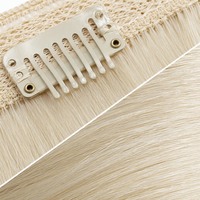 Extensions de cheveux naturels à clipser pour femmes, double trame avec clips, sans colle ni ruban adhésif, pour ajouter de la longueur, style soirée et occasions.