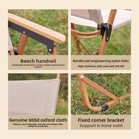 Chaise pliante d'extérieur ultra légère en alliage d'aluminium, bois massif, tissu Oxford, portable, pour camping, pique-nique, table, tabouret, chaise de pêche
