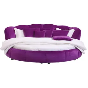 Guangdong furniture round bed set, 3d king size round bed sets for furniture factory