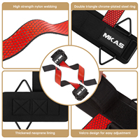 Sangles de levage robustes MKAS avec anneaux en D pour la musculation et l'entraînement en salle de sport, logo personnalisé, support de préhension rembourré épais