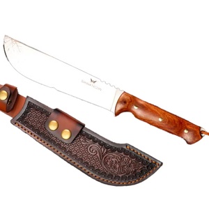 มีดต่อสู้คุณภาพสูงพร้อมใบมีดสแตนเลสแบบ Sheepsfoot ด้ามไม้แบบกำหนดเองได้ OEM มีดพกเกรด DIY - Product Image 1